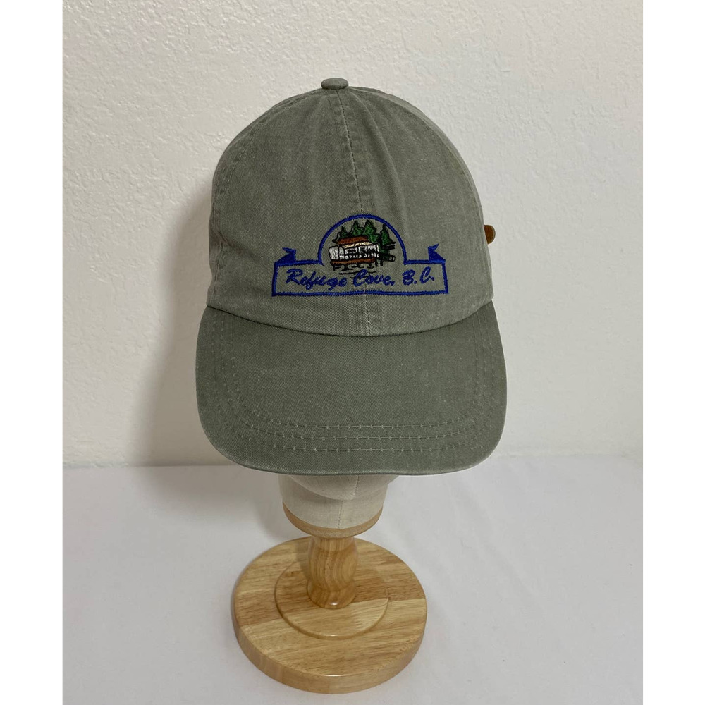 Khaki Green Refuge Cove B.C. Canada Cap Adjustable Logo